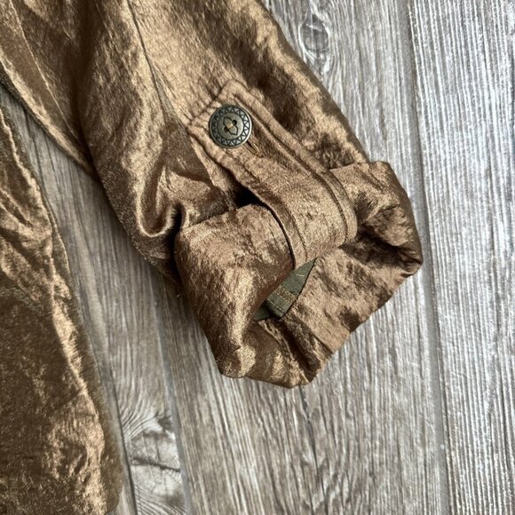 Ruby Rd Jacket Womens 8 Bronze Iridescent Lightweight Jacket‎ Pockets Metallic - Picture 6 of 9